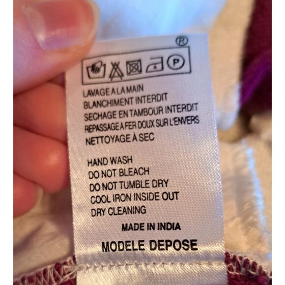 Maje Pants Tweed effect High Waist Wide Leg Tweed Trousers with Purple Stripe - Picture 13 of 13